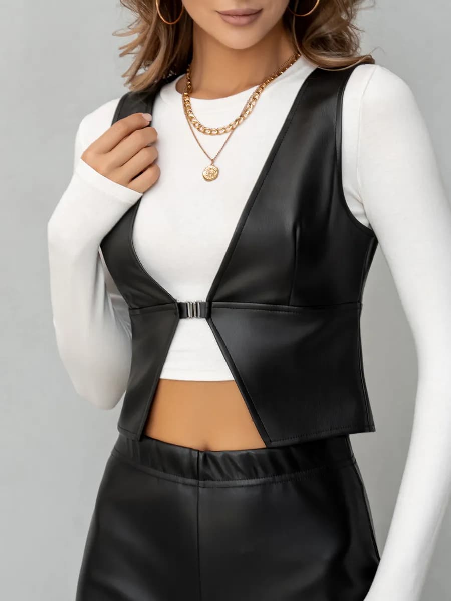 Жилет кожаный из экокожи