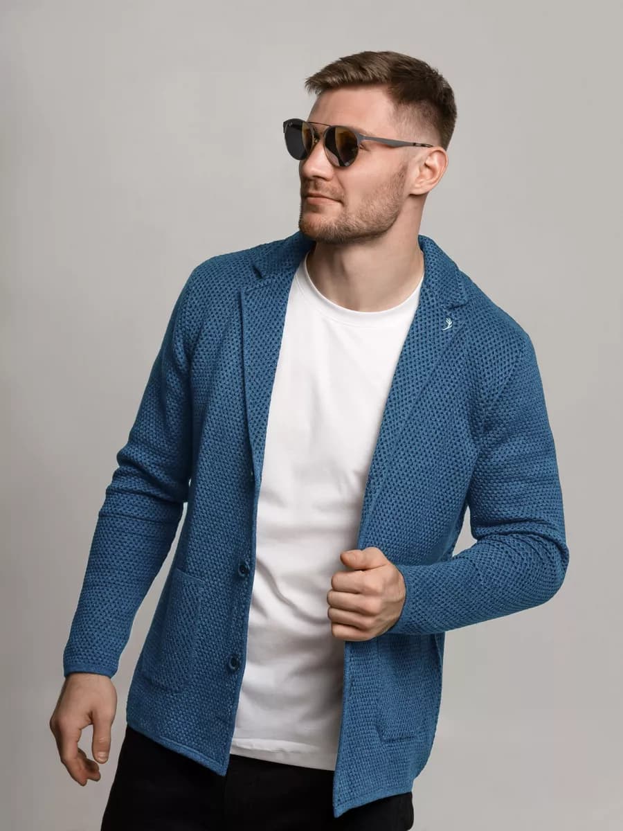 Пиджак вязаный под джинсы - фото 1