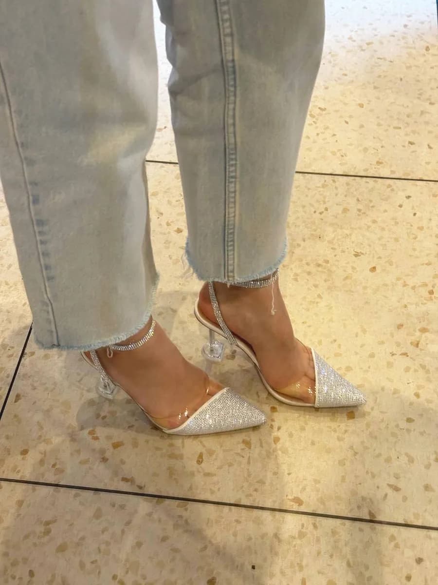 Туфли лодочки на каблуке прозрачные свадебные