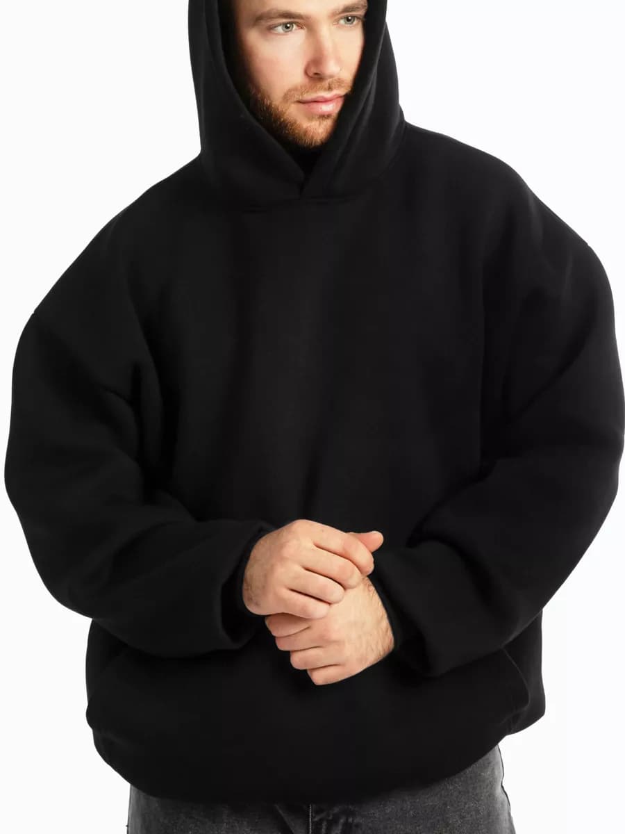 Худи оверсайз с капюшоном и начесом - фото 1