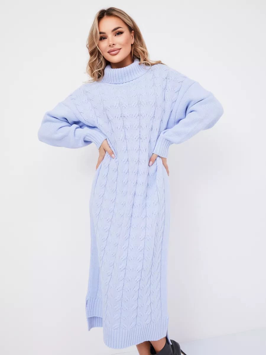 Вязаное платье свитер шерстяное