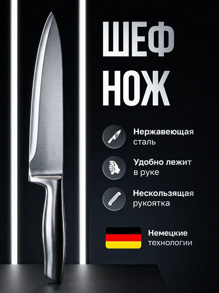 Металлический Шеф нож