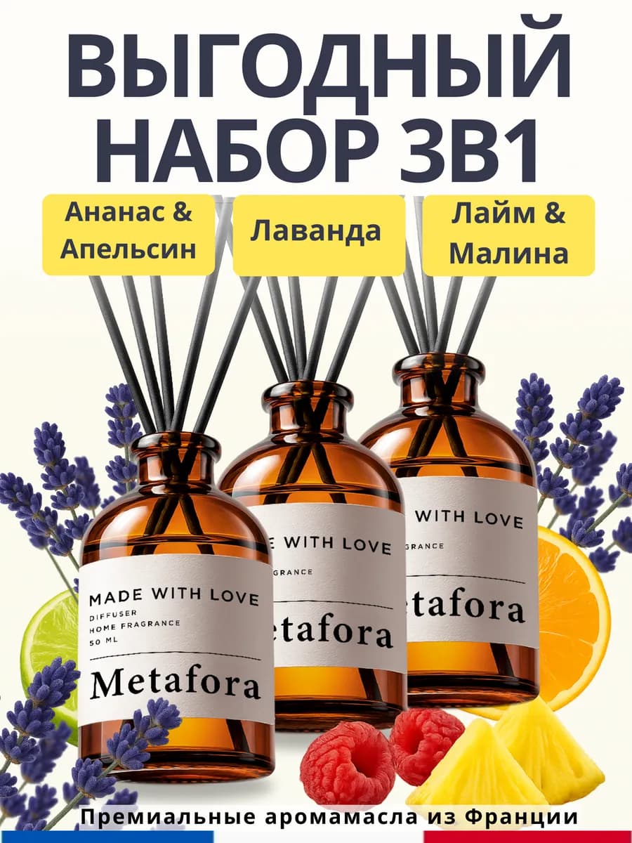 Диффузор для дома с палочками парфюмированный 3 шт