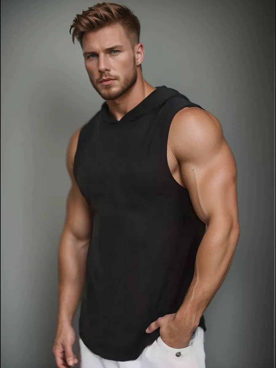 Майка спортивная с капюшоном