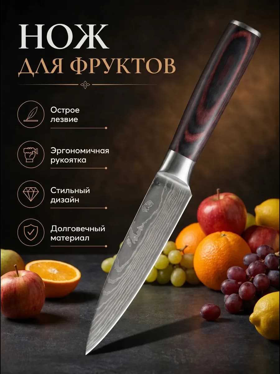 Нож кухонный профессиональный для овощей и фруктов