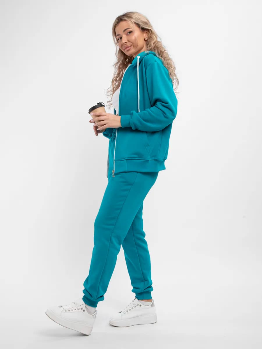 спортивный костюм на молнии без начеса оверсайз