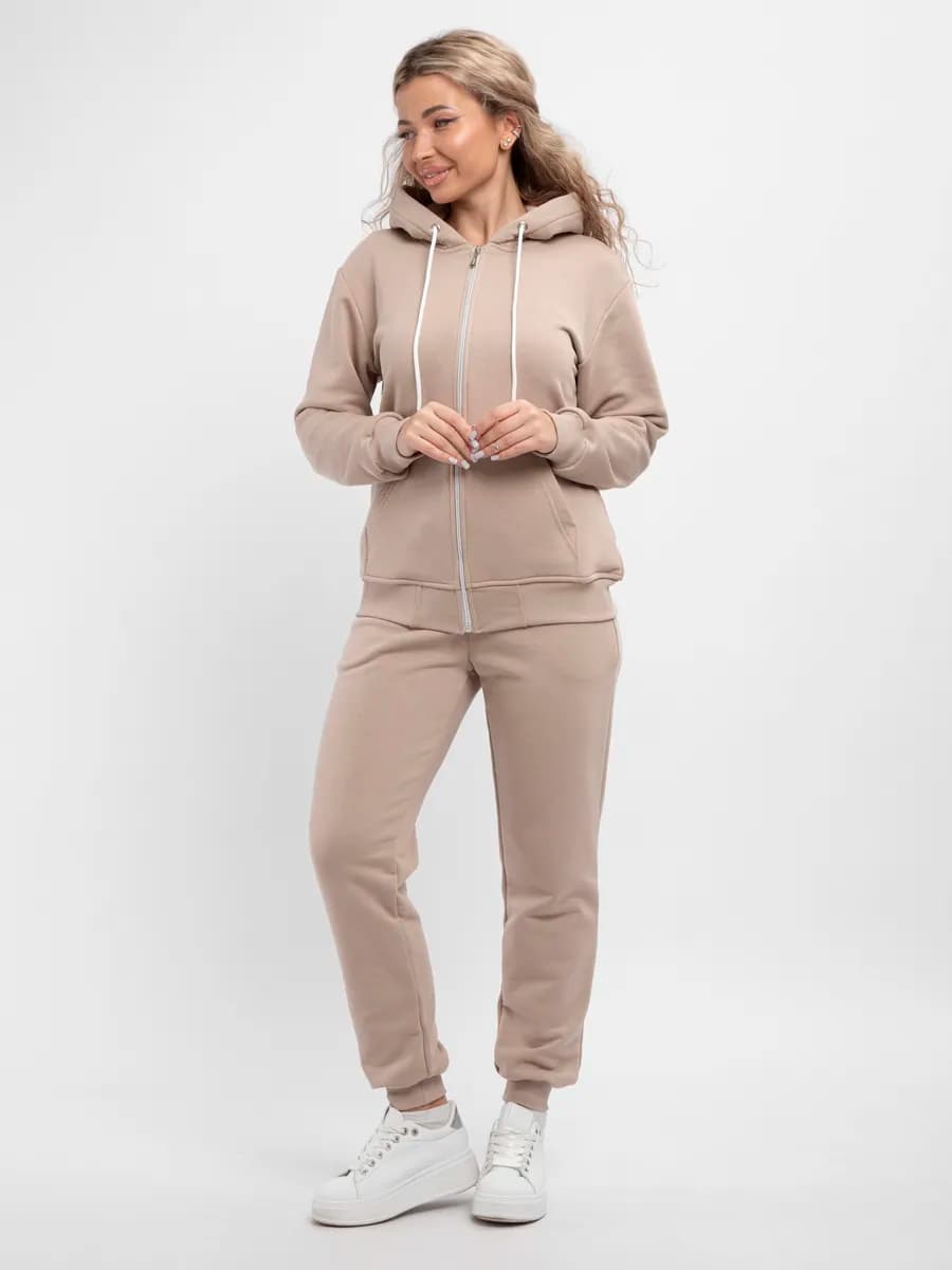спортивный костюм на молнии без начеса оверсайз