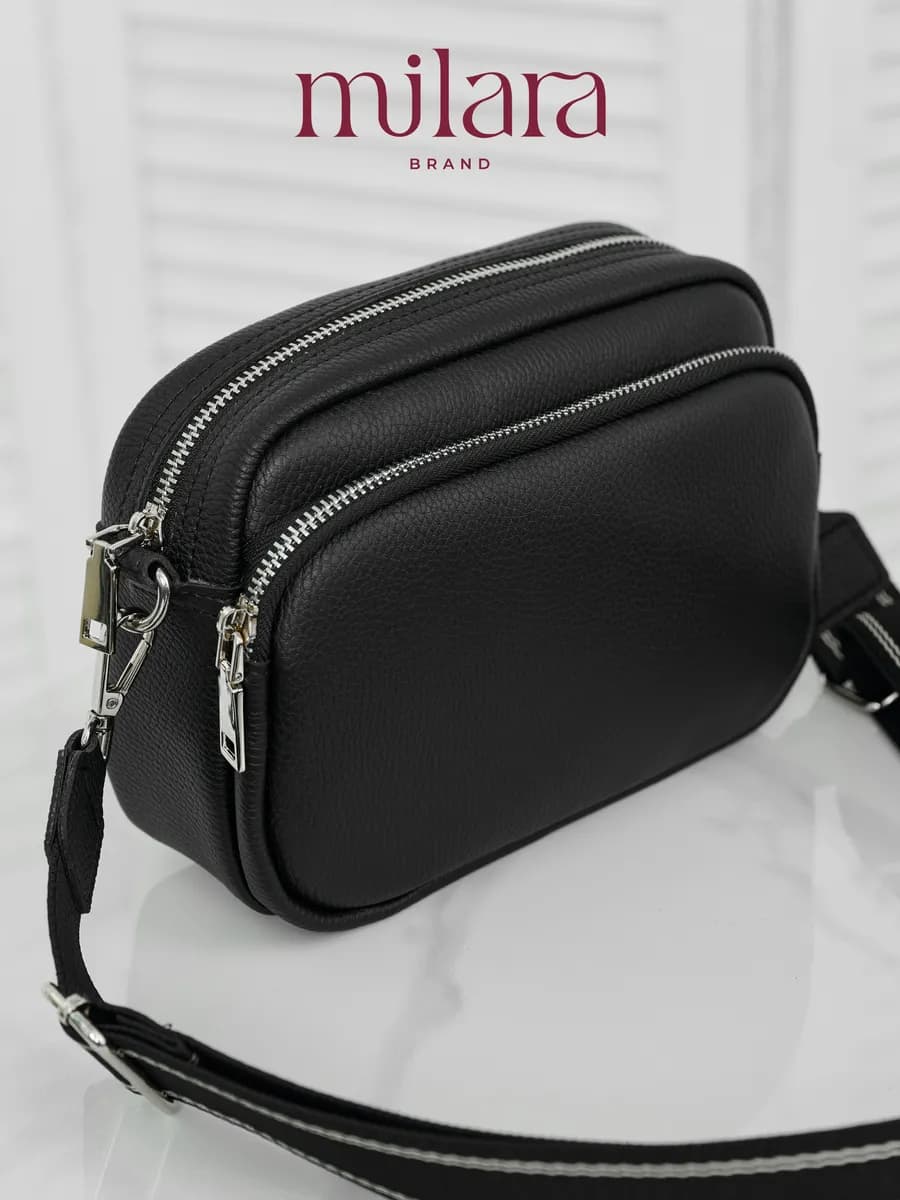 Сумка кросс-боди через плечо маленькая черная женская