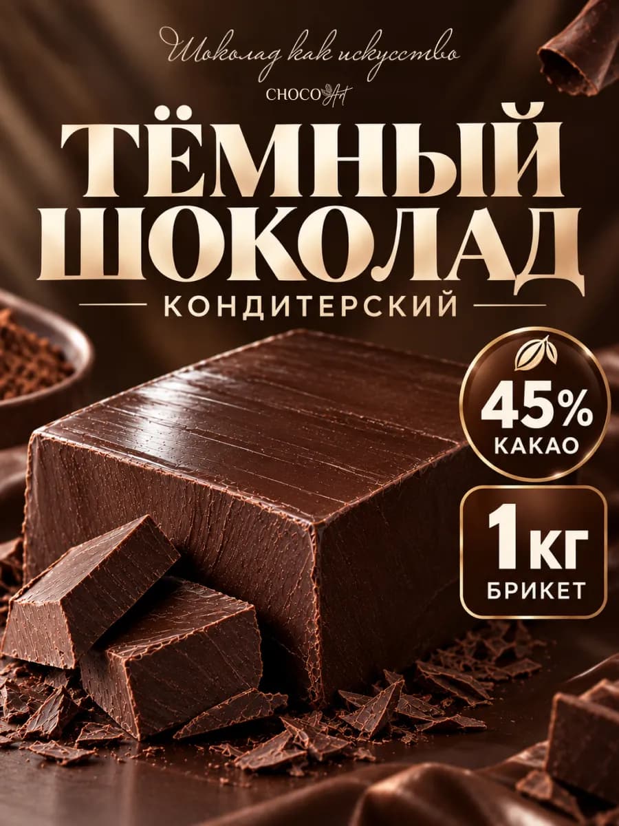 Шоколад Темный Кондитерский 1кг