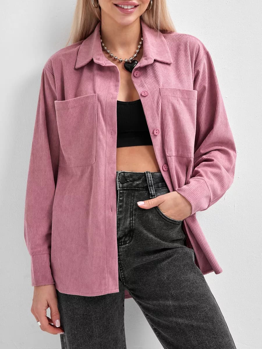 Рубашка оверсайз больших размеров вельветовая