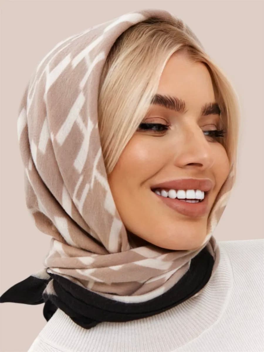 Теплый платок на голову, на шею