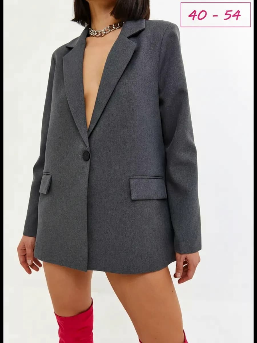 Пиджак оверсайз классический удлиненный жакет