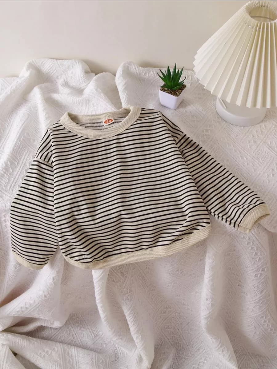 Лонгслив оверсайз в полоску тельняшка с длинным рукавом - фото 1