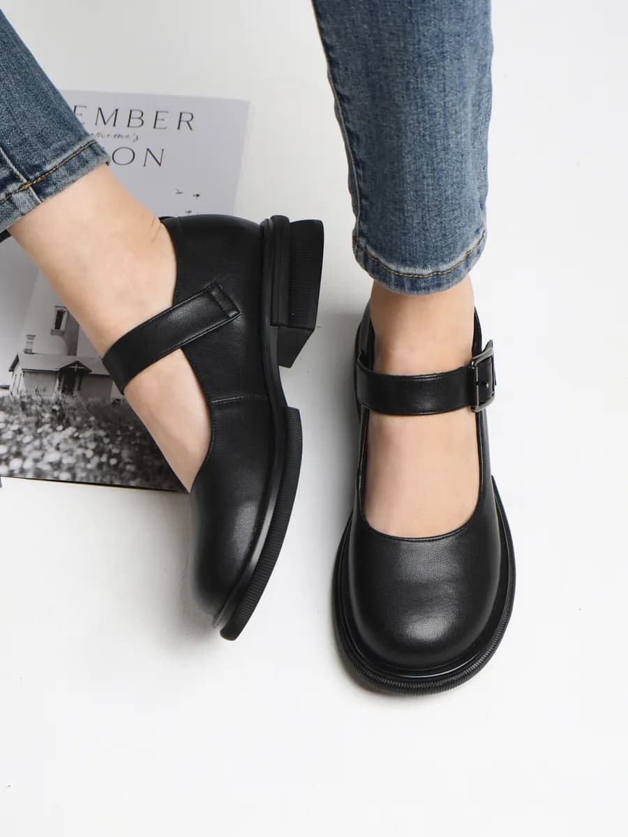 Туфли Мери Джейн натуральная кожа с ремешком