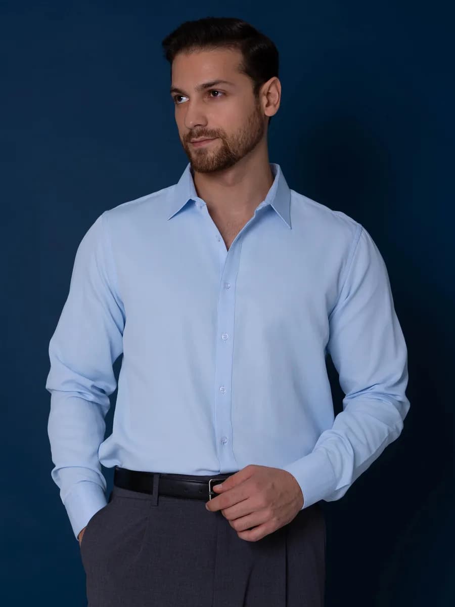 Рубашка классическая с длинным рукавом школьная в офис