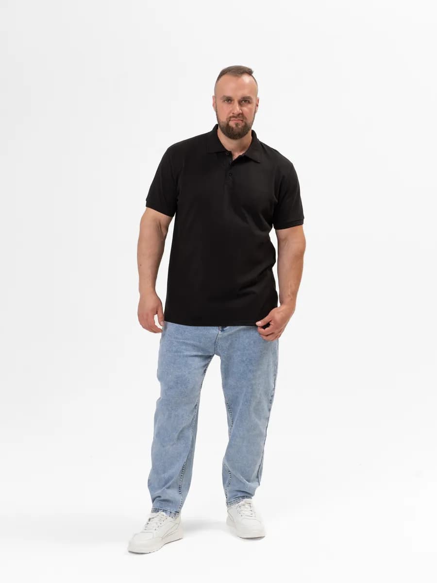 Футболка поло больших размеров с коротким рукавом