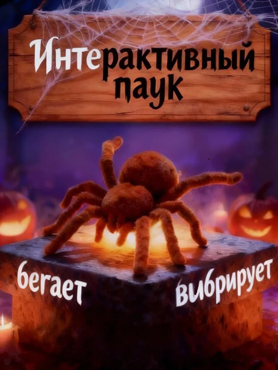 Интерактивная игрушка на батарейках паук