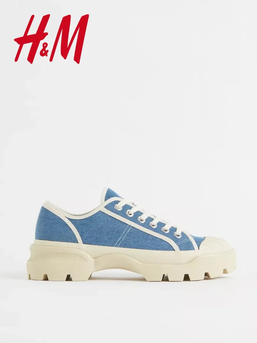 Массивные джинсовые кроссовки