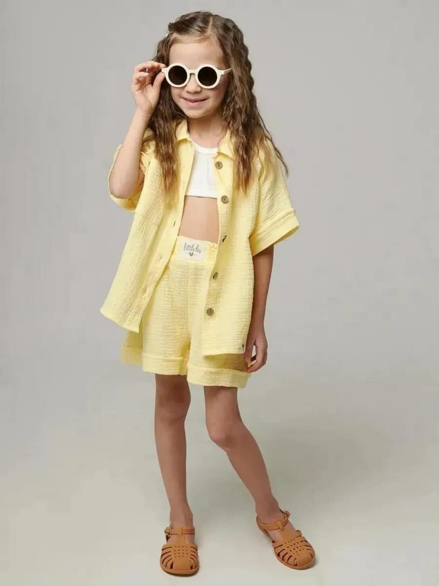 Летний костюм с шортами из муслина