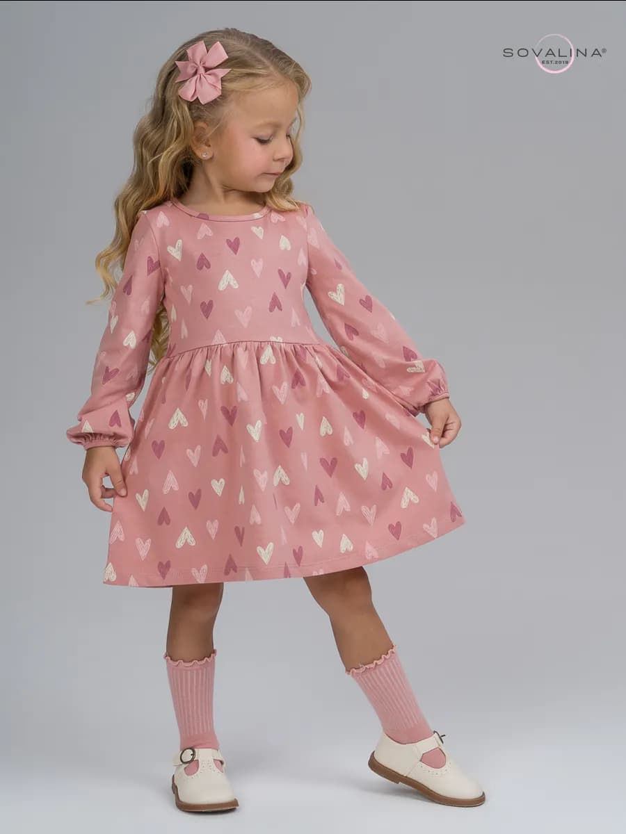 Нарядное платье в садик с длинным рукавом - фото 1