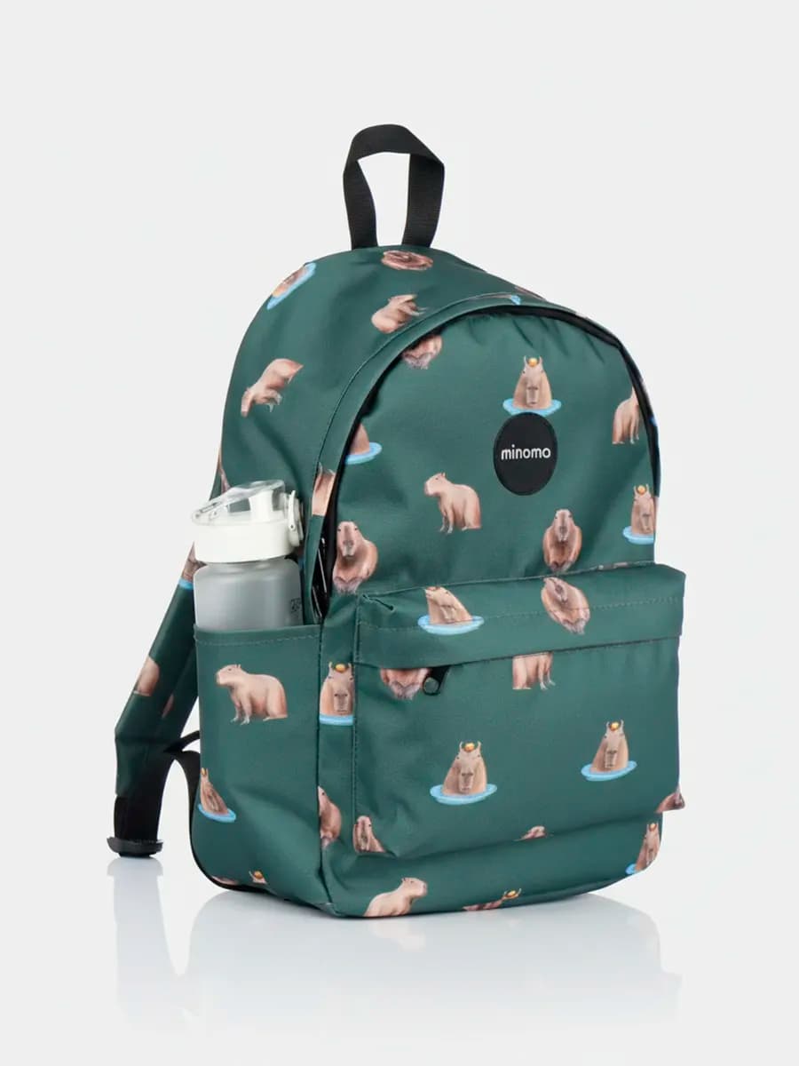 Рюкзак школьный тканевый с принтом капибара