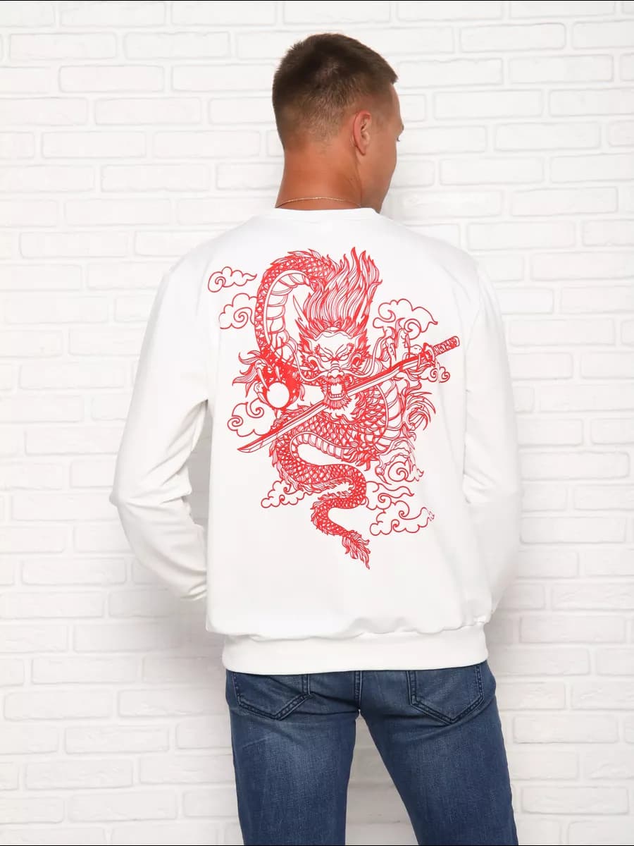 Свитшот с принтом на спине