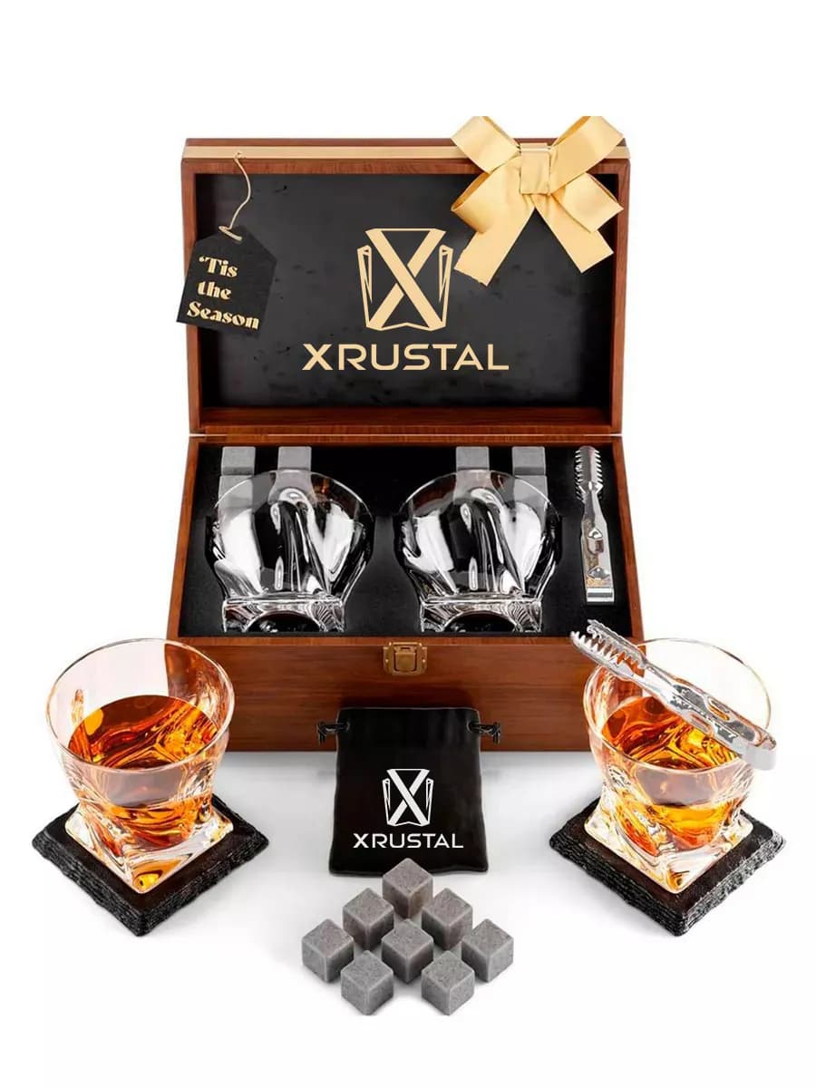 Подарочный набор бокалов для виски и вина 2 шт
