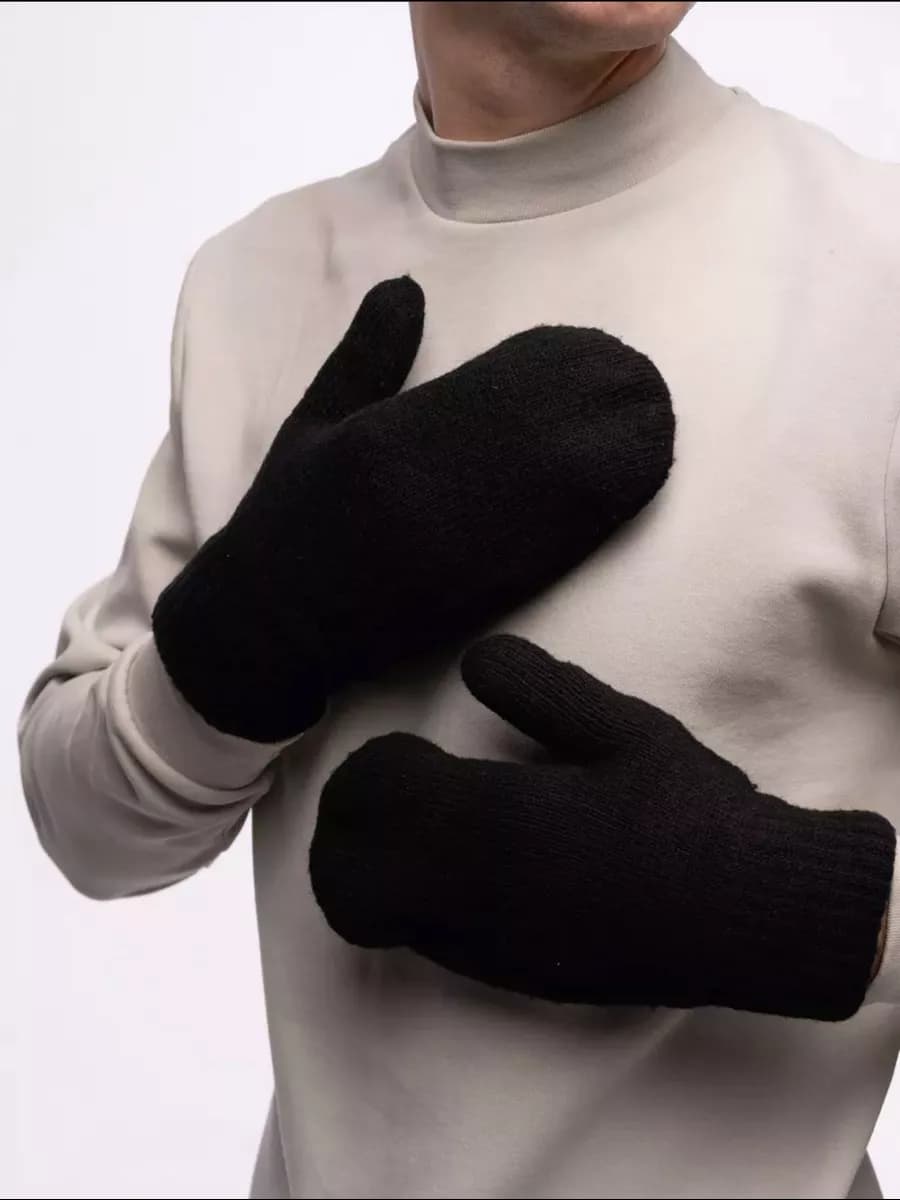 Варежки Мужские Шерстяные С Hачесом