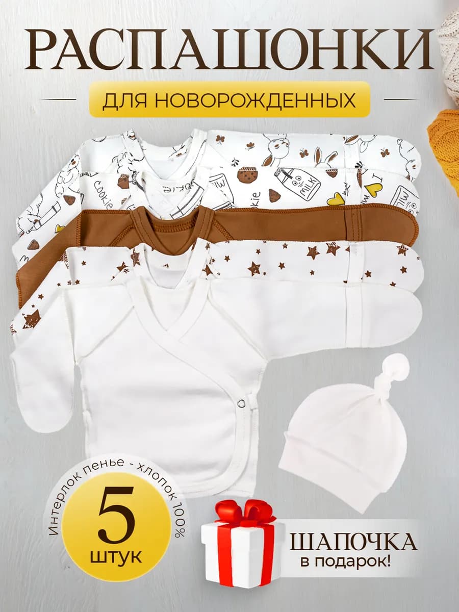 Набор распашонок для новорожденных на кнопках