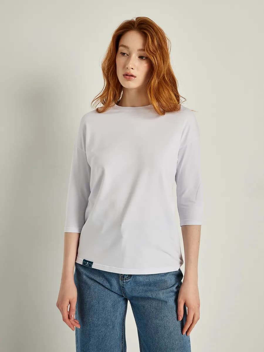 Лонгслив белый