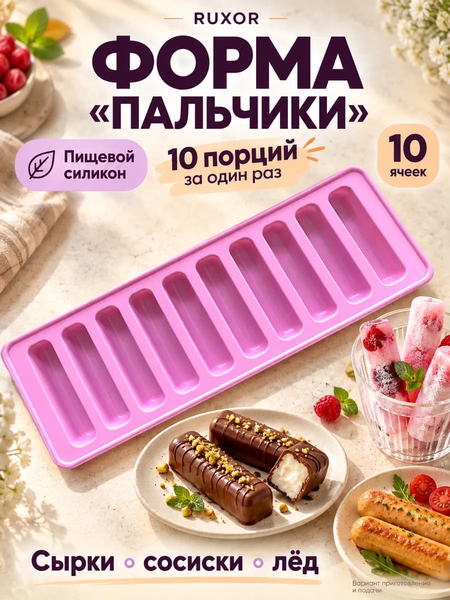 Форма для льда, сырков, сосисок и конфет, пальчики