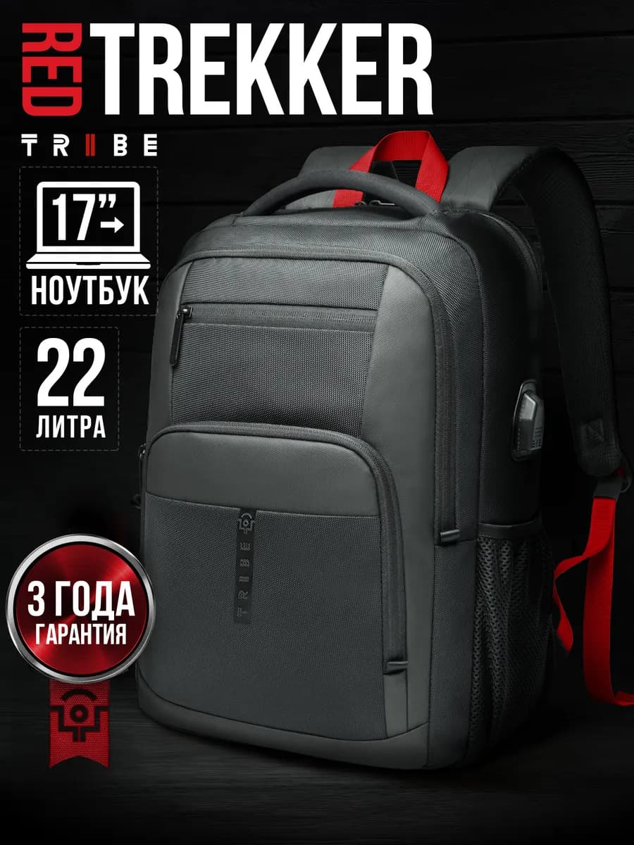 Рюкзак городской школьный для ноутбука TREKKER Red