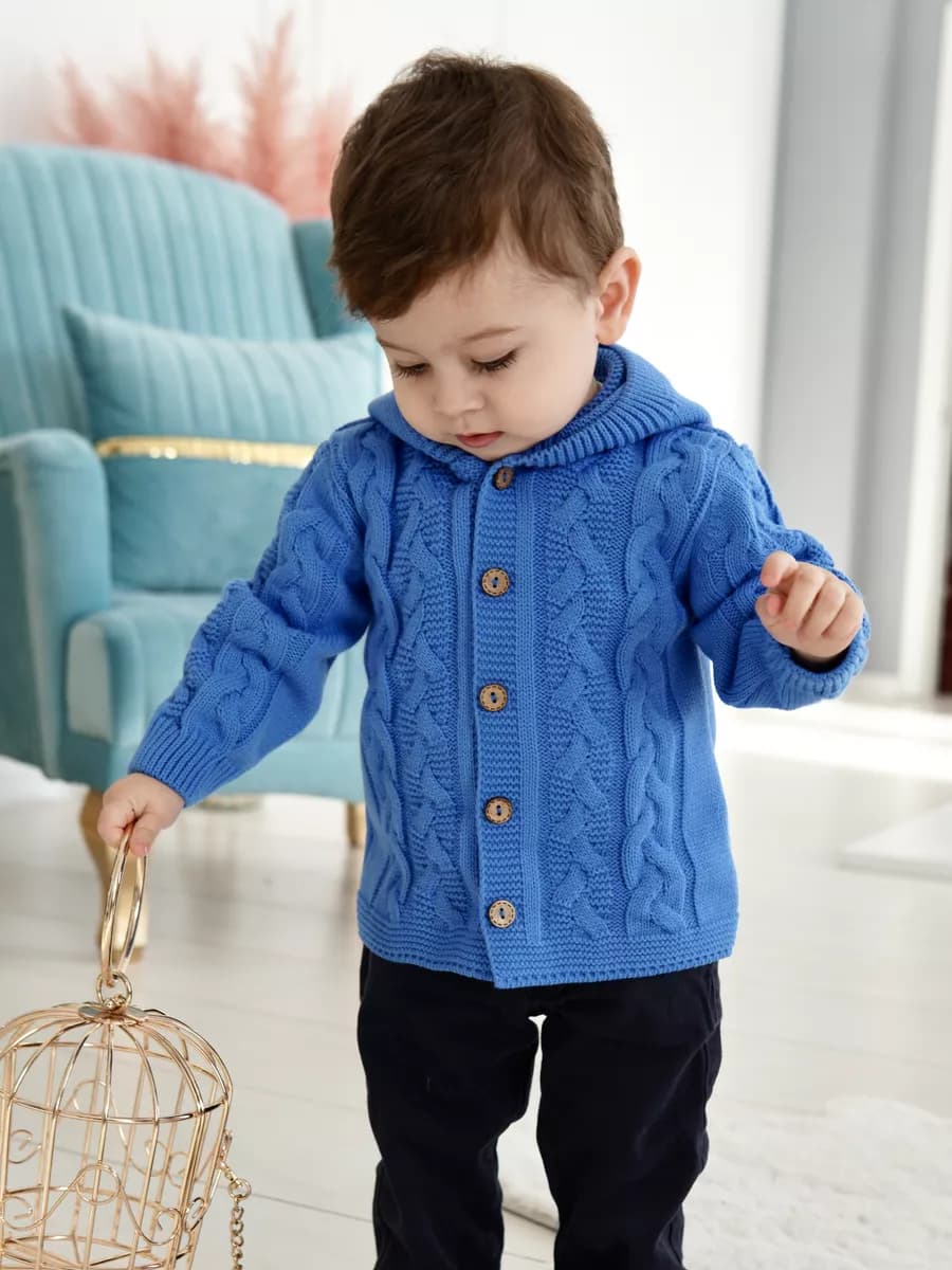 Детский кардиган на пуговицах вязаный жакет