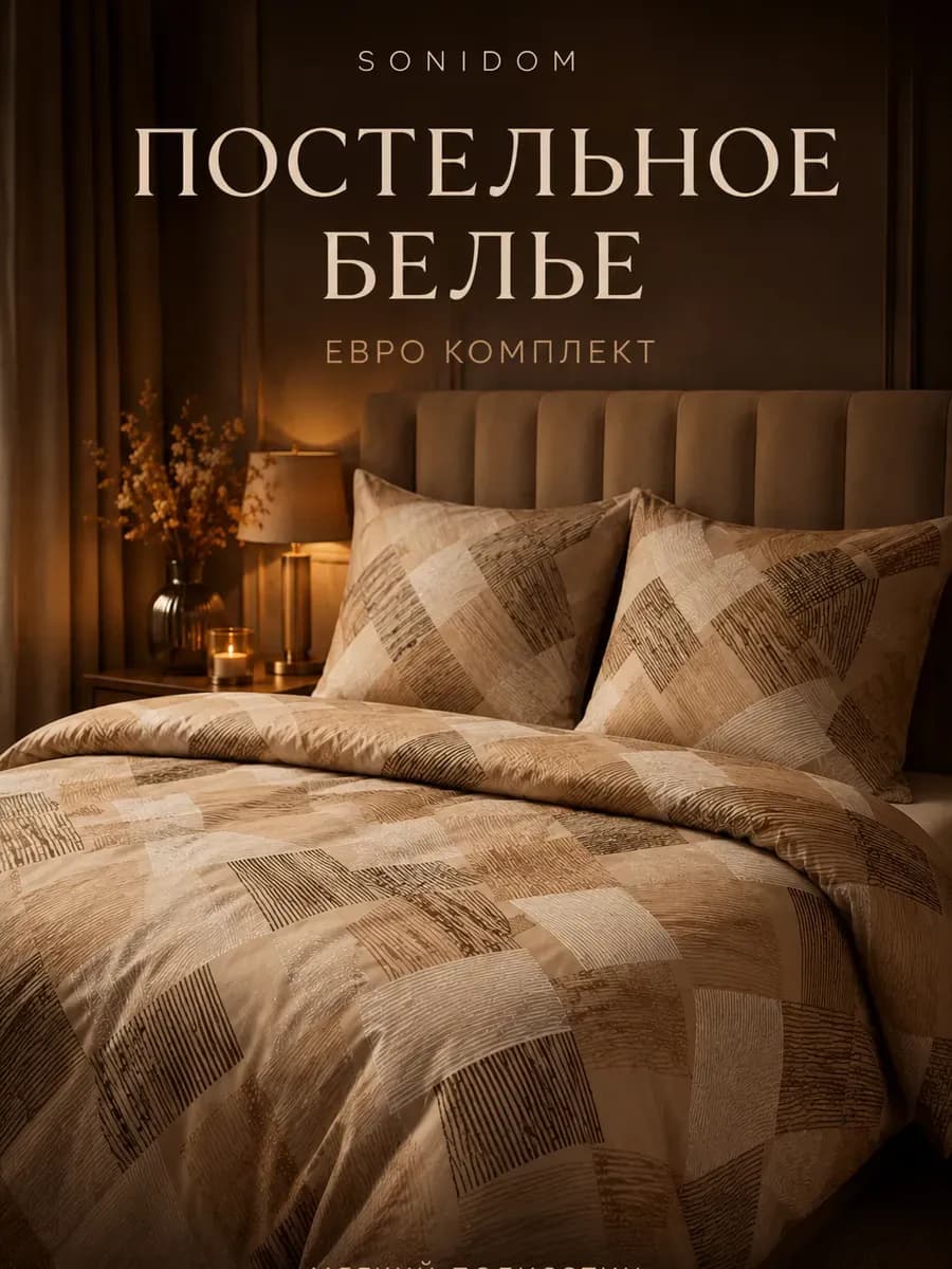 Постельное белье евро полисатин