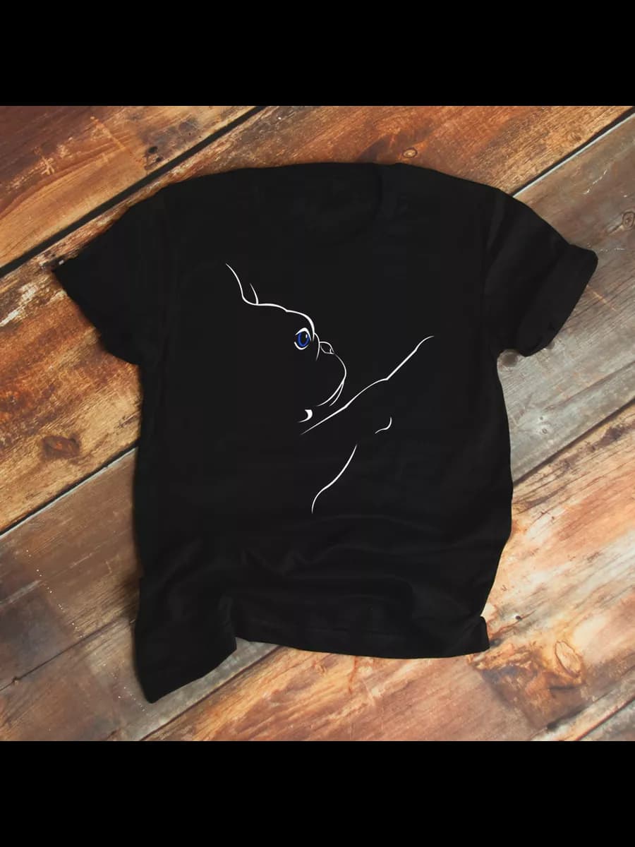 Футболка "Силуэт французского бульдога"