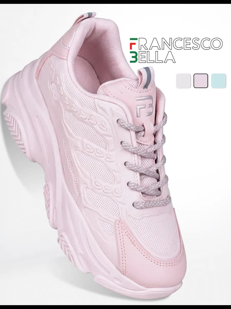 Кроссовки женские на высокой подошве розовые дышащие