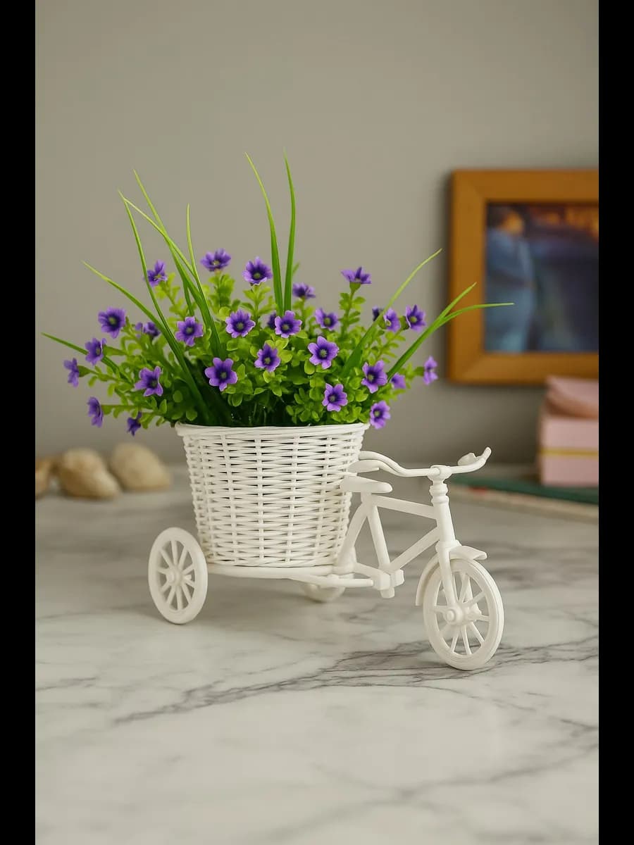 Велосипед декоративный для интерьера с цветами - фото 1