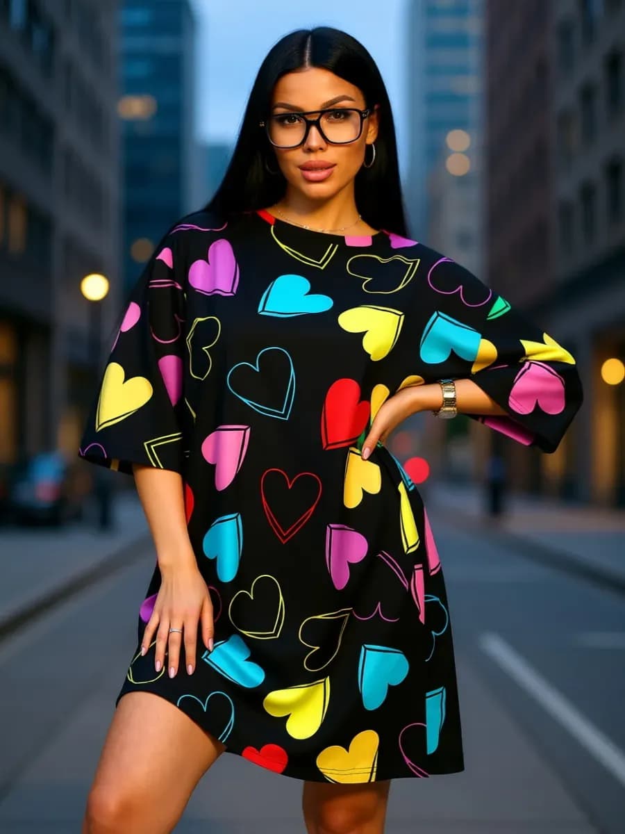 Платье домашнее туника удлиненная больших размеров - фото 1