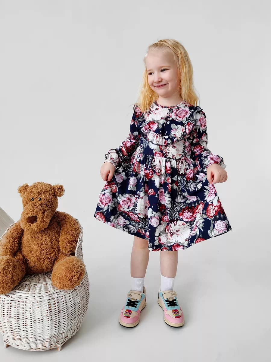 Платье с широкой юбкой из 100% хлопка - фото 1