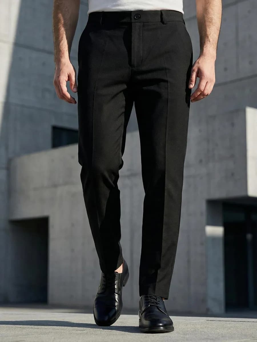 Брюки классические прямые на резинке бананы зауженные