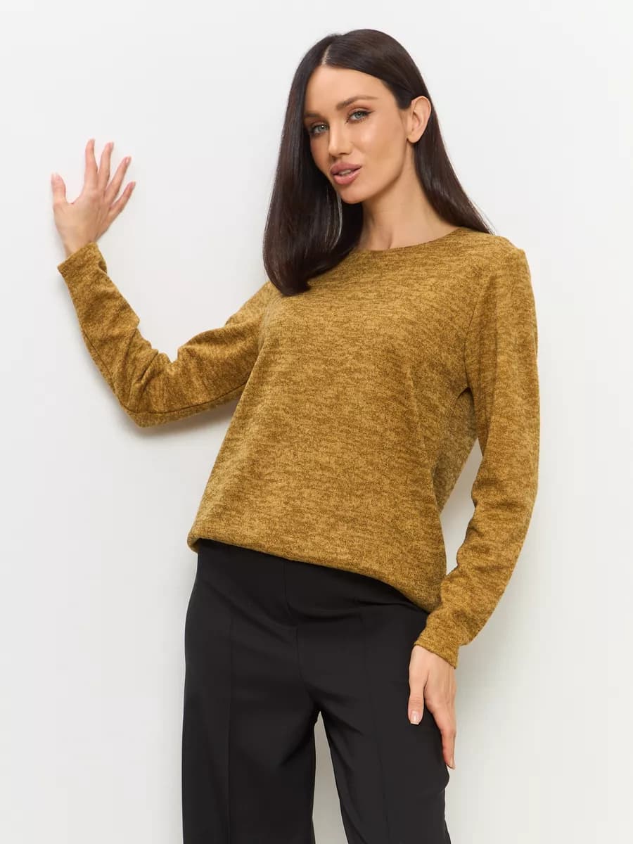 Джемпер с длинным рукавом модный стильный базовый кофта