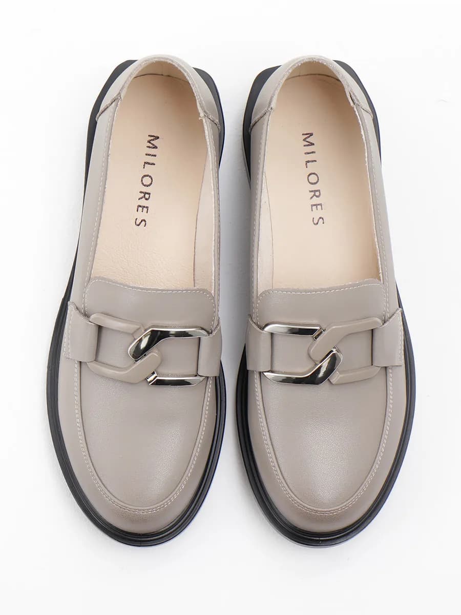 Лоферы женские натуральная кожа бежевые