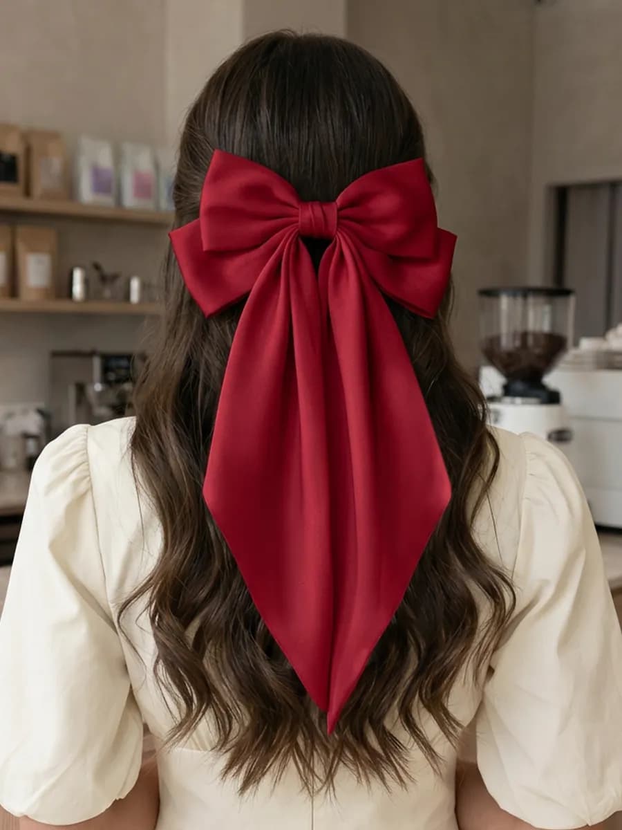 Большой бант для волос на заколке y2k coquette - фото 1