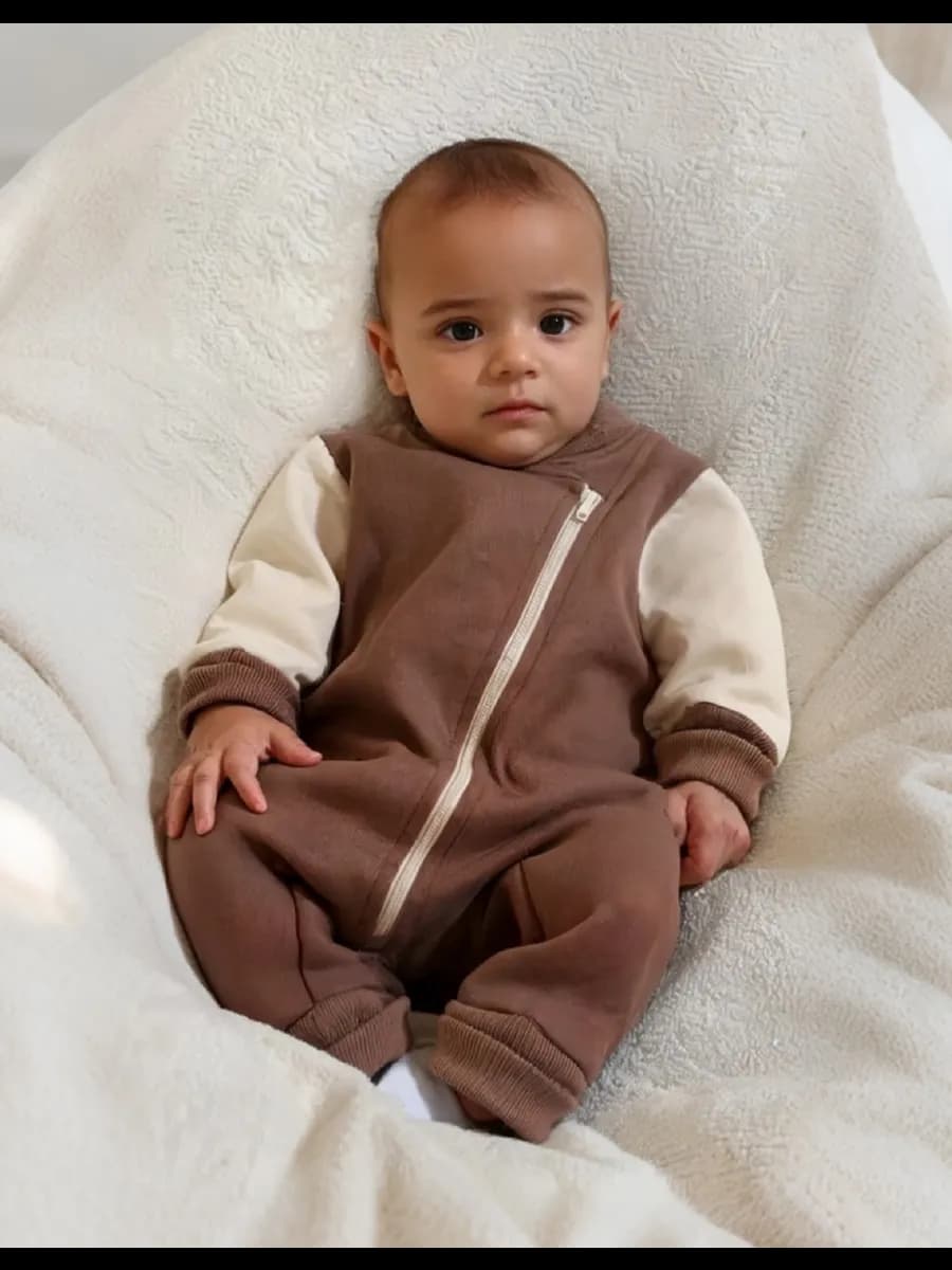 Комбинезон для новорожденного с начесом футер