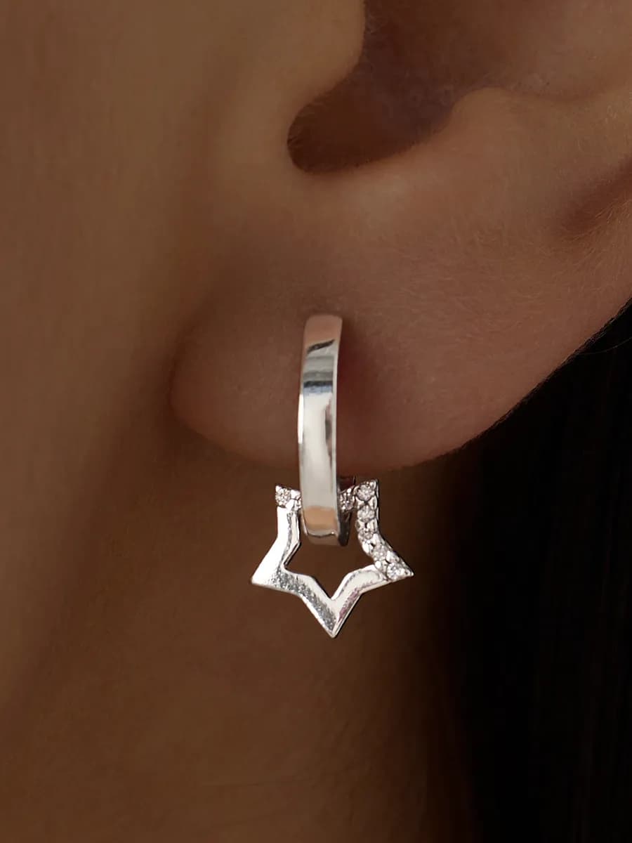 Серьги кольца серебро 925 конго трансформеры звезды