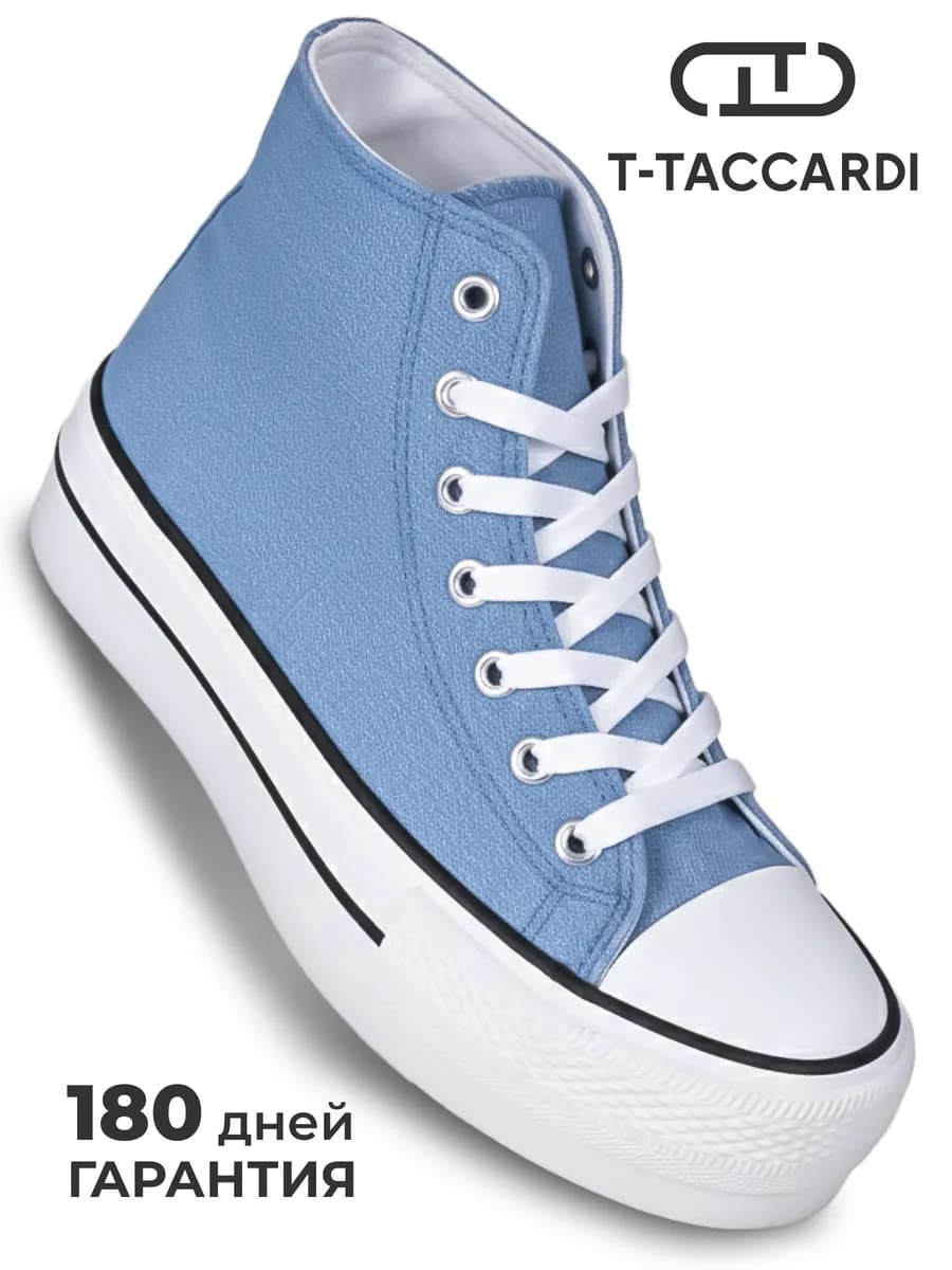 Кеды женские летние голубые высокие