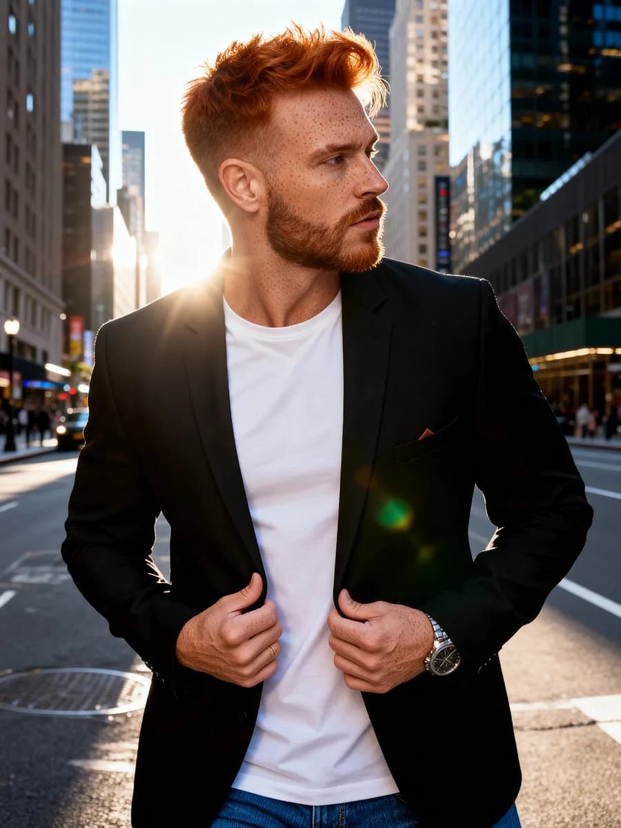 Пиджак классический приталенный повседневный под джинсы - фото 1