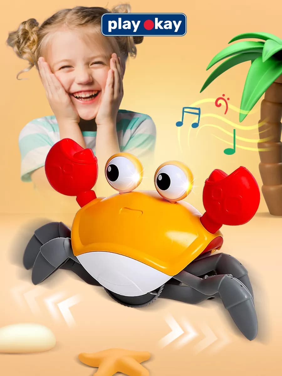 Бегающий крабик интерактивная игрушка для детей