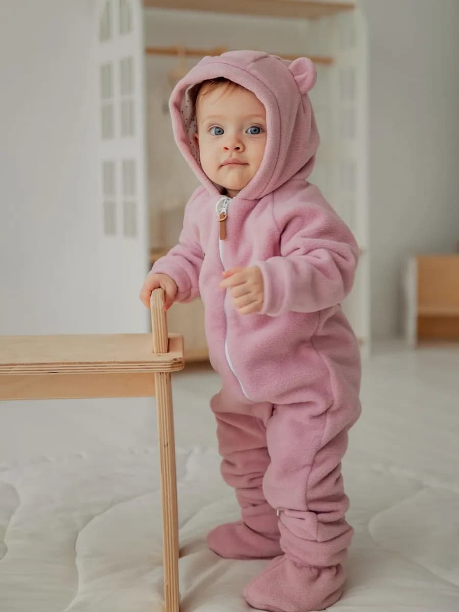 Флисовый комбинезон поддева для малышей на подкладе