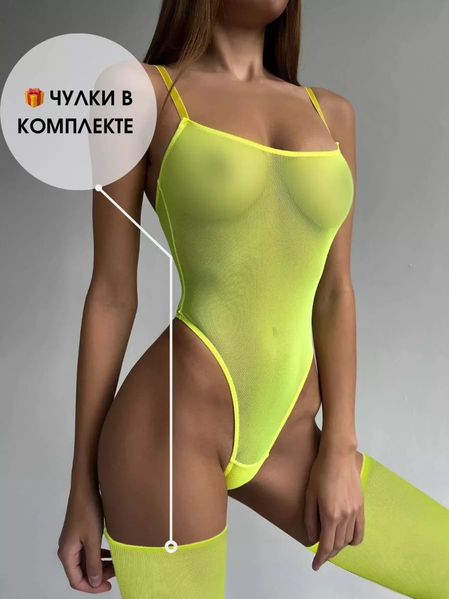 боди майка c чулками